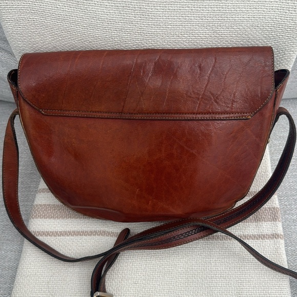 Vintage Oroton Brown Genuine Leather Crossbody Bag Handbag Australian Rare - Picture 4 of 11